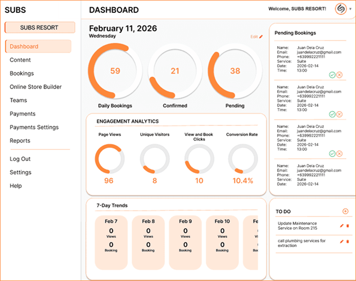 SUBS Website Builder Preview